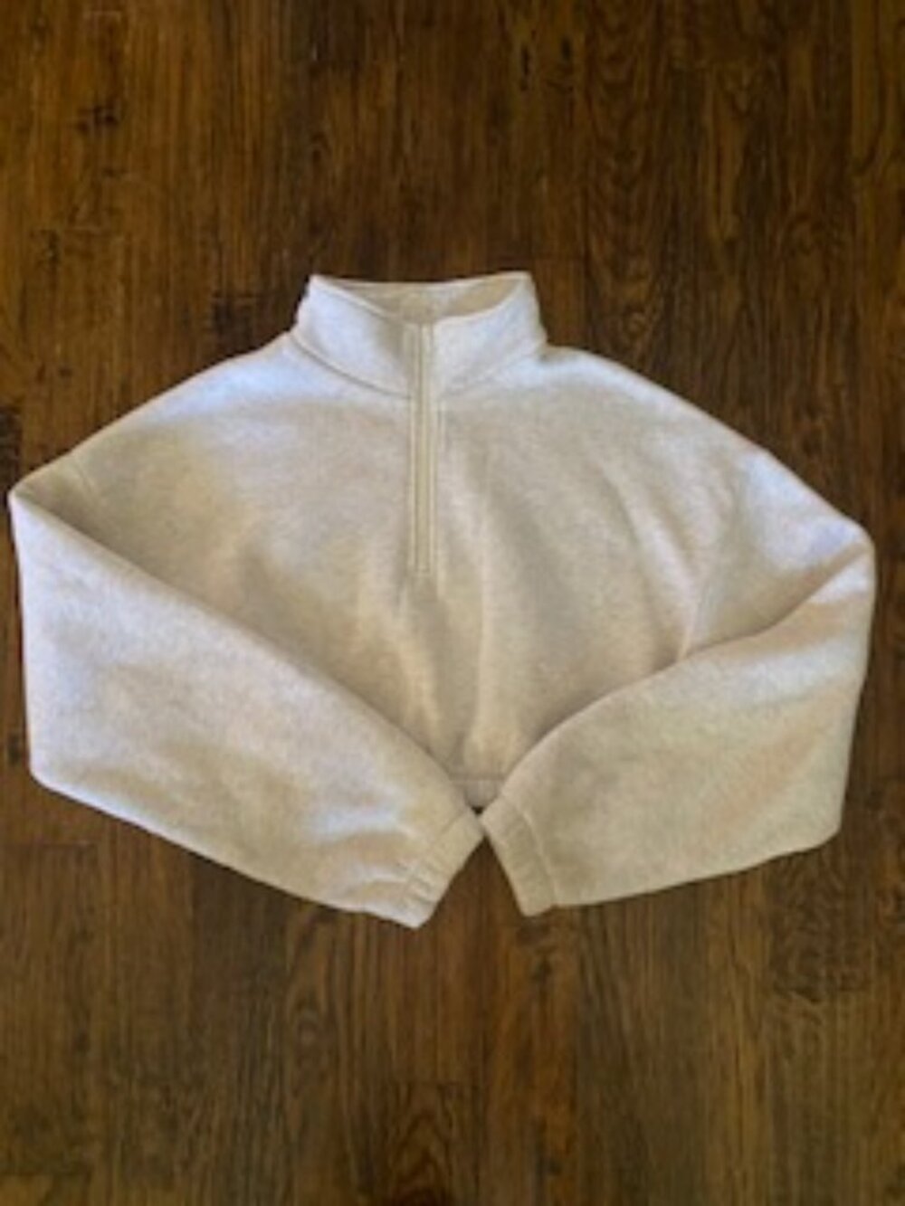 Fabrick Cropped High Neck Sweatshirt | Cream/Heather/Oatmeal